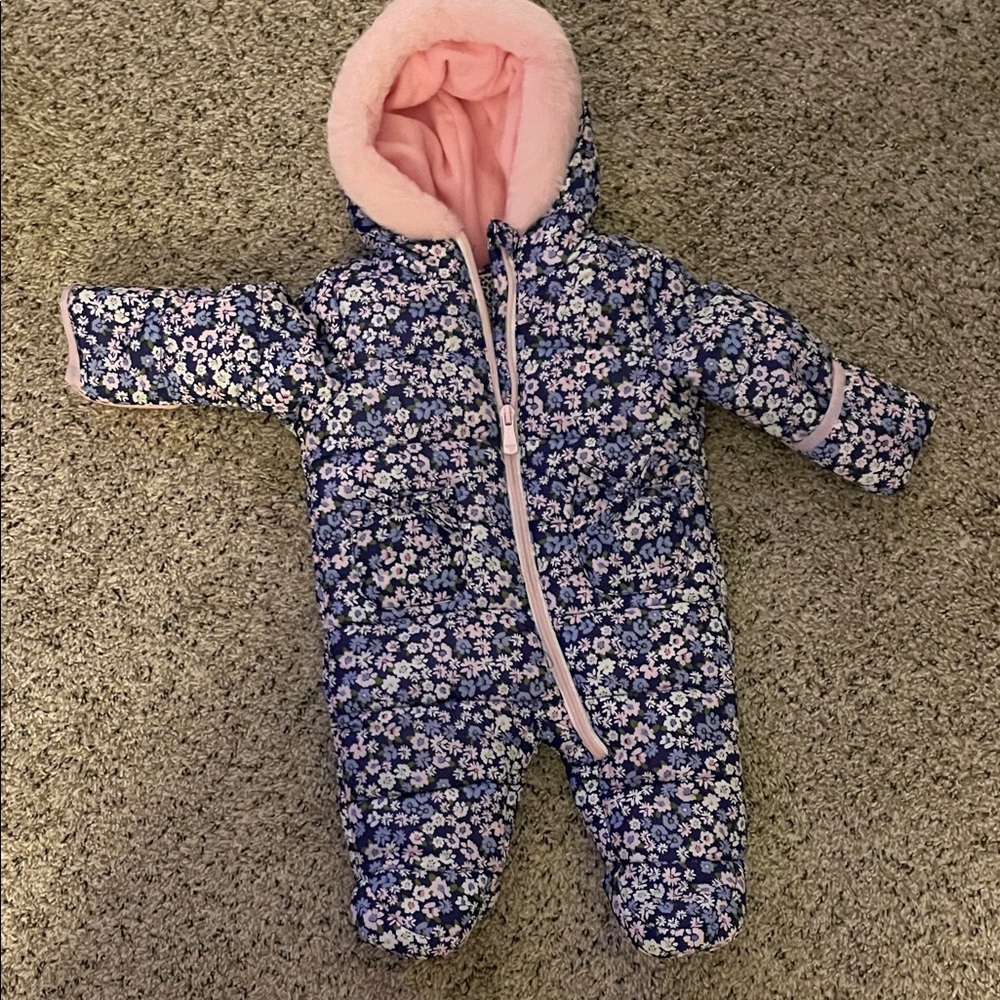 Kenzie Girl Floral Baby Snowsuit